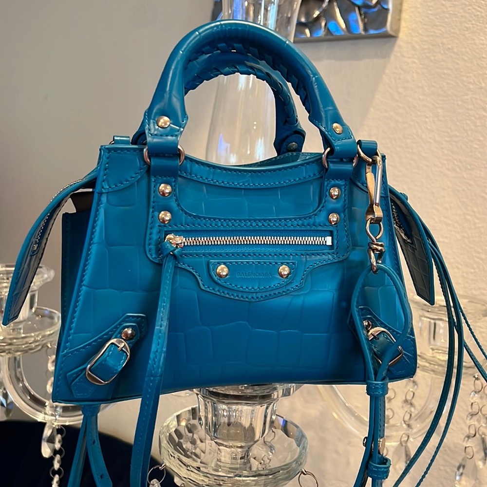 ✨Balenciaga Neo Classic Crocodile Embossed Mini Shoulder Bag✨like new